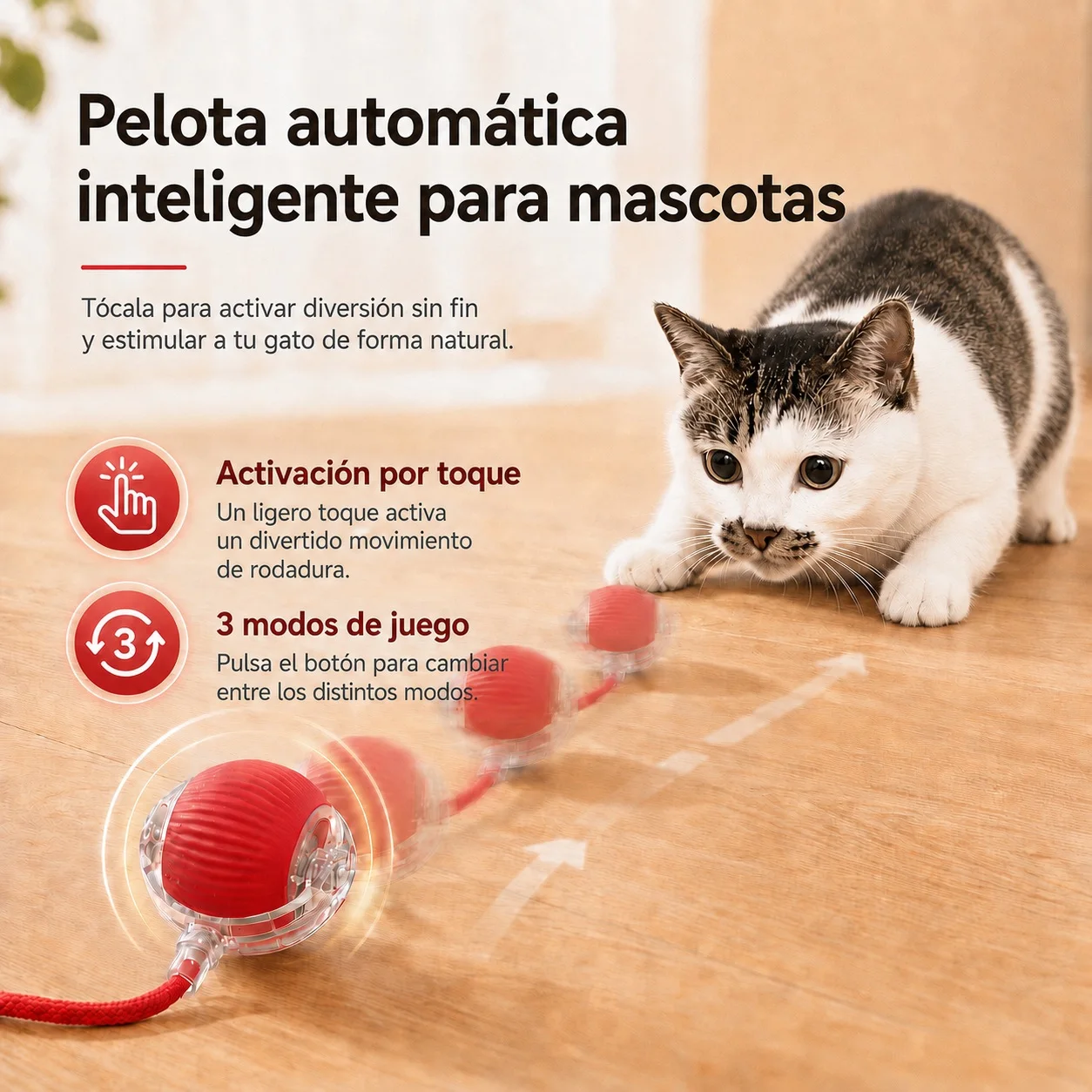 Nuevo Juguete Interactivo para Gatos, Pelota Automática Rodante, Recargable, Inteligente, para Gatitos