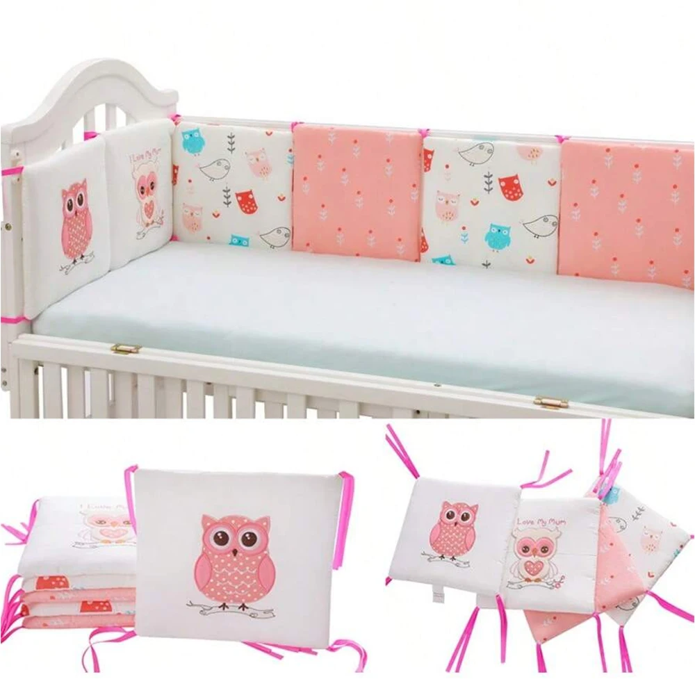 Protector de cama de bebé, almohadillas de parachoques para cuna, 6 unids/set, parachoques para cama de bebé, cama de seguridad para niños alrededor de mezcla de algodón, cuna anticolisión y anticaída