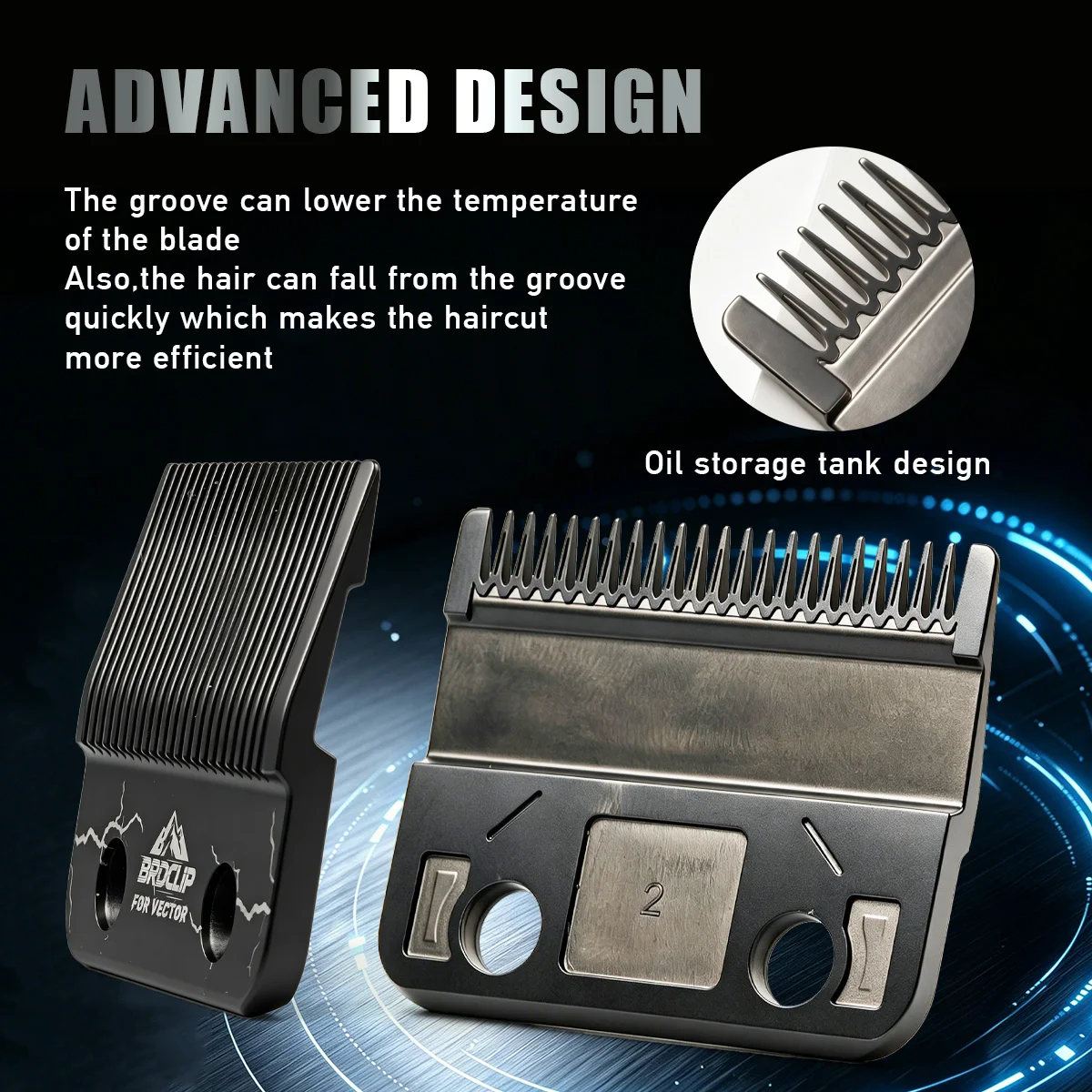Cuchilla de Repuesto Profesional 808S Fade Blade con Dientes Ultra Largos Móviles para Cortapelos BRDCLIP Compatible con Múltiples Cortapelos