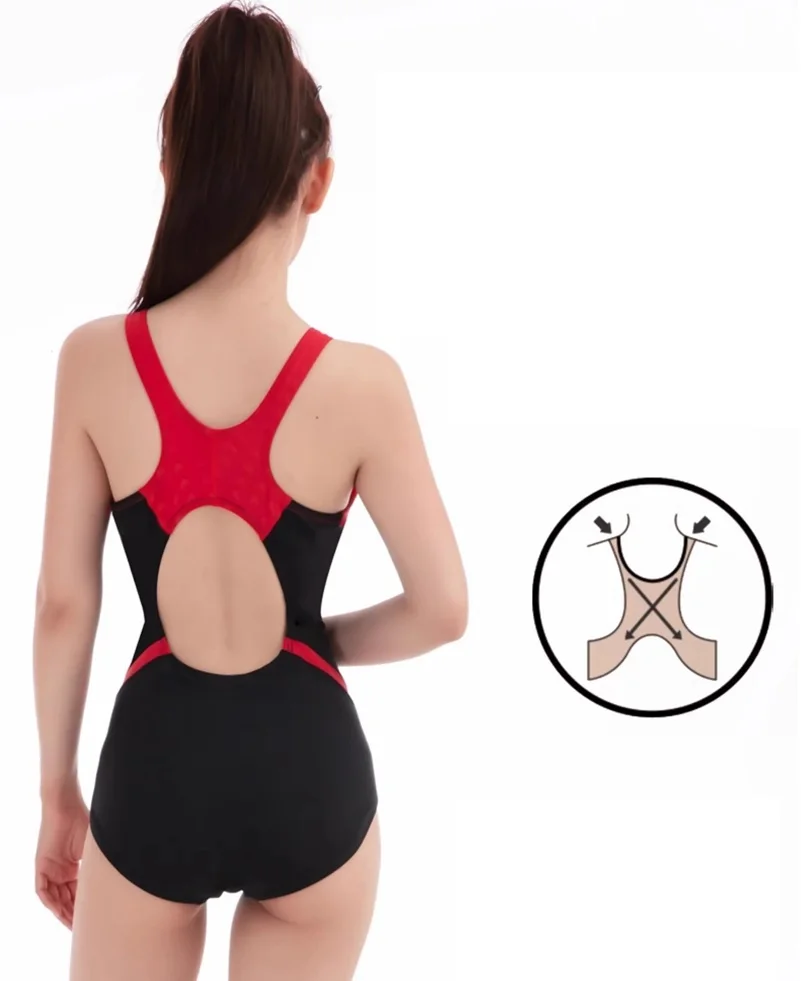 Traje de baño de entrenamiento para mujer, traje de baño competitivo de piel de tiburón de una pieza, traje de carreras profesional de secado rápido, traje de baño
