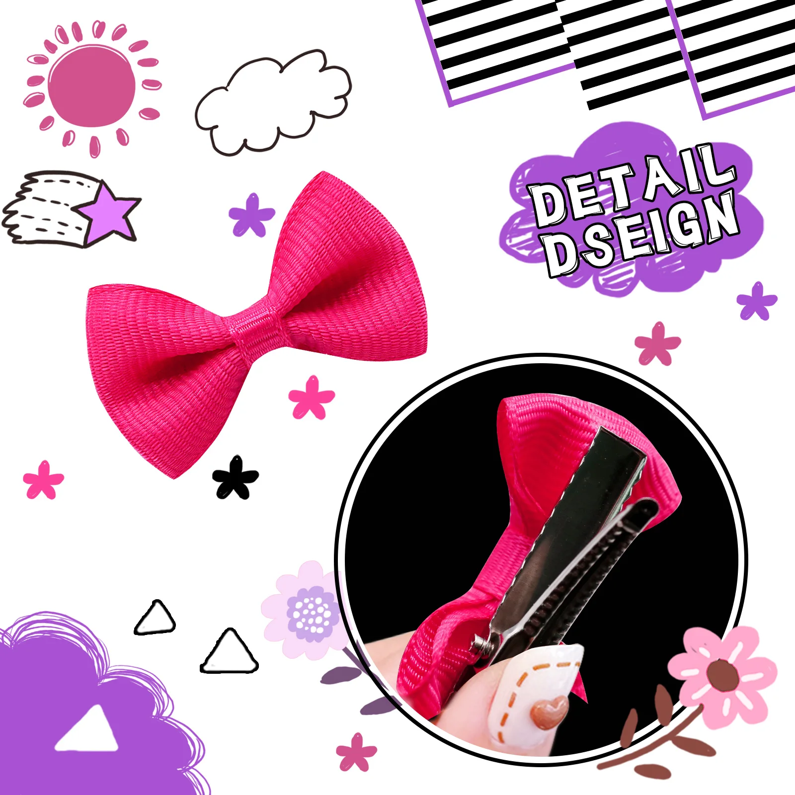 20 piezas horquilla colorida con lazo para perro, pinzas para el pelo con lazo puro a la moda para perros pequeños, gorros bonitos para cachorros y gatos, accesorios para el cabello para el cuidado de perros