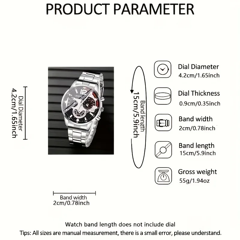 Juego de relojes de cuarzo para hombre, 4 Uds., esfera decorativa de tres ojos, relojes de negocios para hombre, reloj Masculino (sin caja)