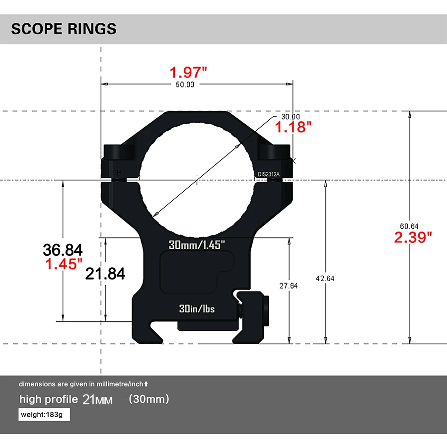 Discovery-anillos de alcance de 30mm para riel Picatinny Cnc 7075, accesorios de caza de aluminio de aviación, anillo de montaje para exteriores