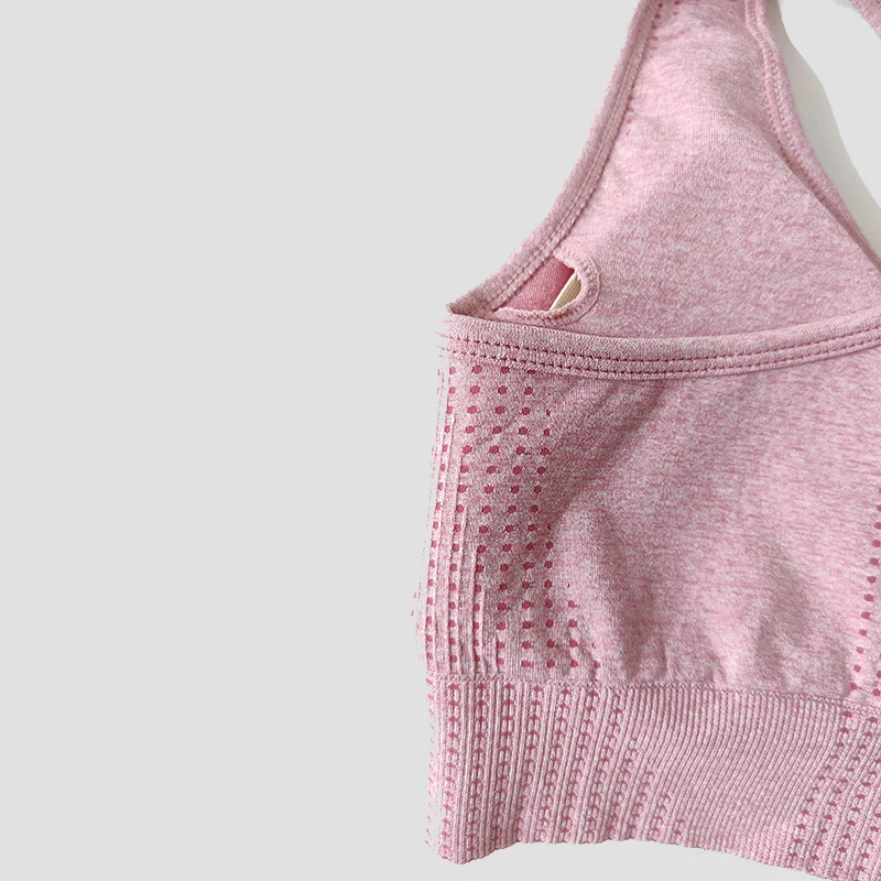 Top Deportivo Sin Costuras para Gimnasio, Fitness, Running, Yoga, con Relleno y Efecto Push-Up para Mujer