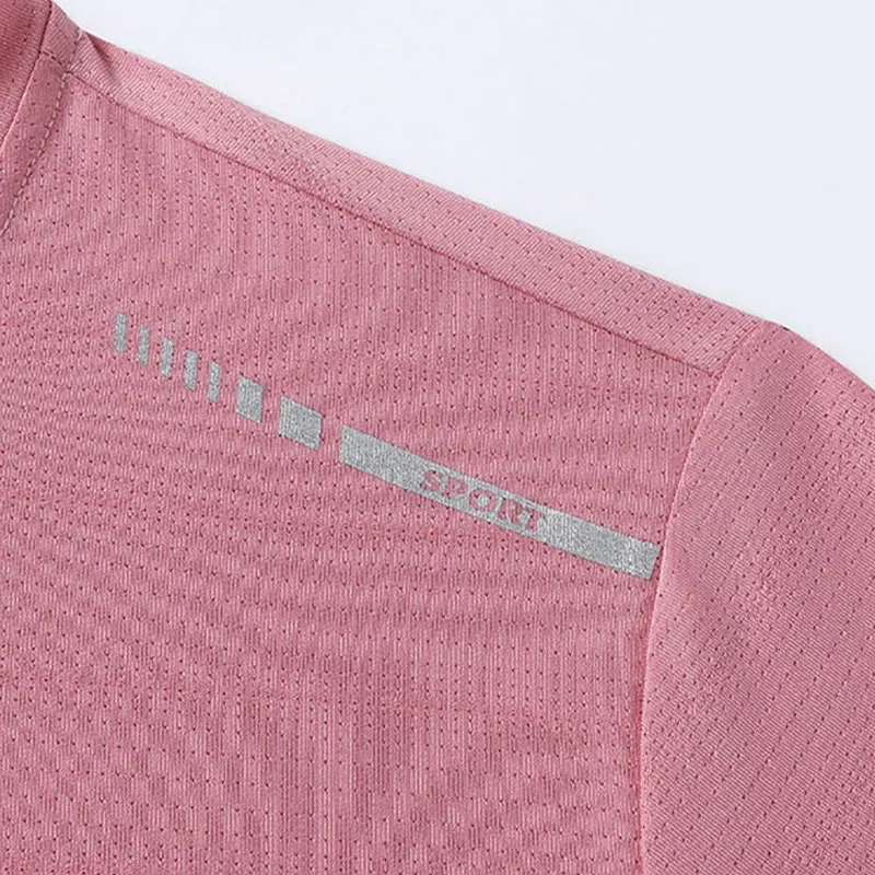 Camiseta para correr para mujer, Camiseta deportiva reflectante de alta elasticidad y transpirable para correr, mangas cortas frescas de seda helada de secado rápido para verano