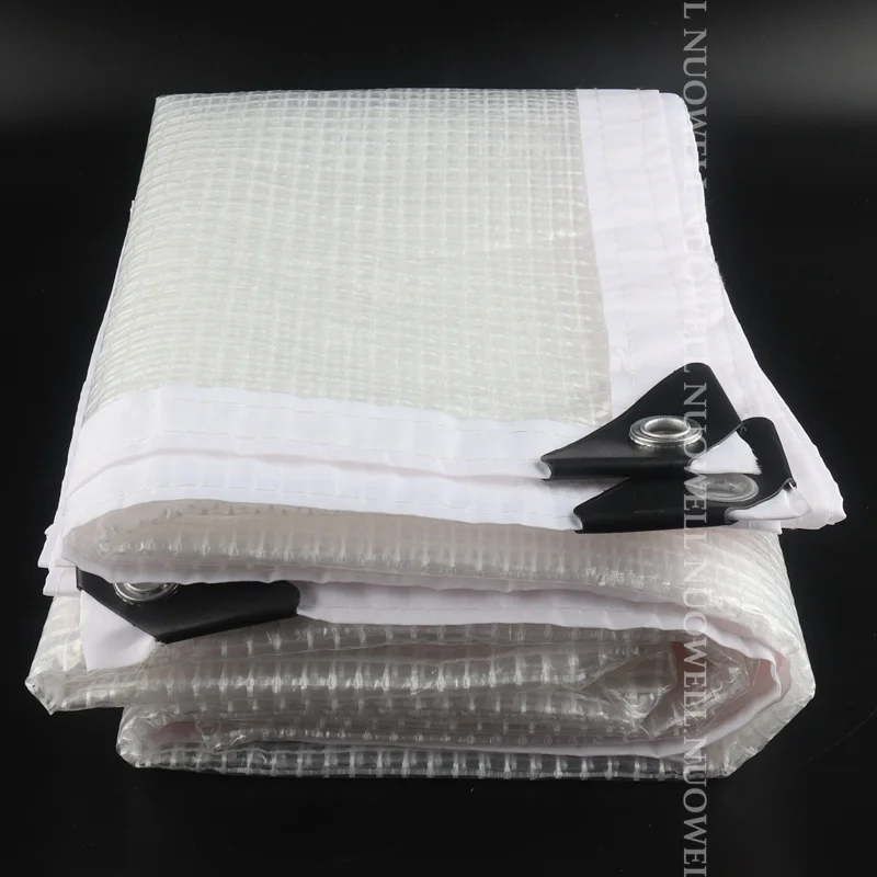 Cubierta de lona de PE reforzada de 0,33mm, película impermeable para terraza, balcón, plantas, refugio, tienda de campaña, velas de sombra visibles