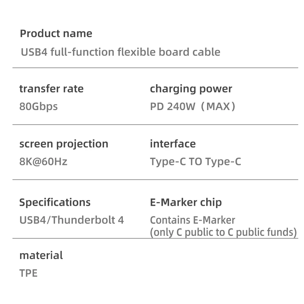 Cable USB-C a C corto de 5 cm y 90 grados, 80 Gbps, 240 W, carga rápida PD, salida de vídeo 8K a 60 Hz para SSD de portátil Thunderbolt4