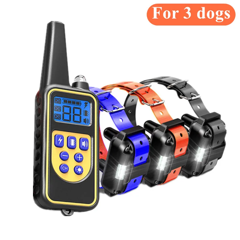 Collar de choque para perros: [Nueva edición] Collar de entrenamiento para perros grandes, medianos y pequeños Collar electrónico recargable resistente al agua IPX7 con pitido,