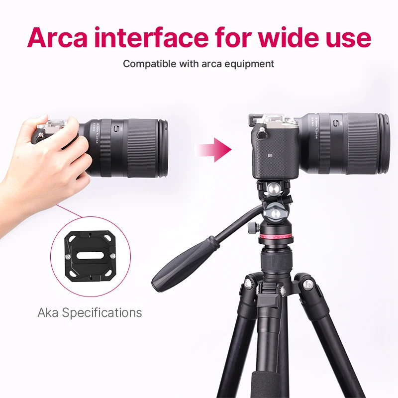 Ulanzi-Cabezal de bola hidráulica fluida para U-190, trípode panorámico para cámara de vídeo DSLR, con mango Arca, para monopié