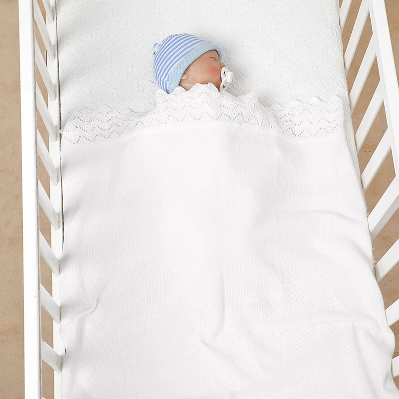 Manta infantil de algodón para bebé, edredón tejido para recién nacido, ropa de cama para niño y niña, moda calada, liso, 90x70CM, envolvente para niño pequeño, súper suave
