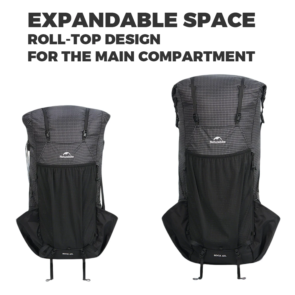 Mochila Naturehike Rock 2.0 para Exteriores, Mochila de Senderismo para Hombre y Mujer, Gran Capacidad 60+5L, Impermeable, para Escalada y Viajes