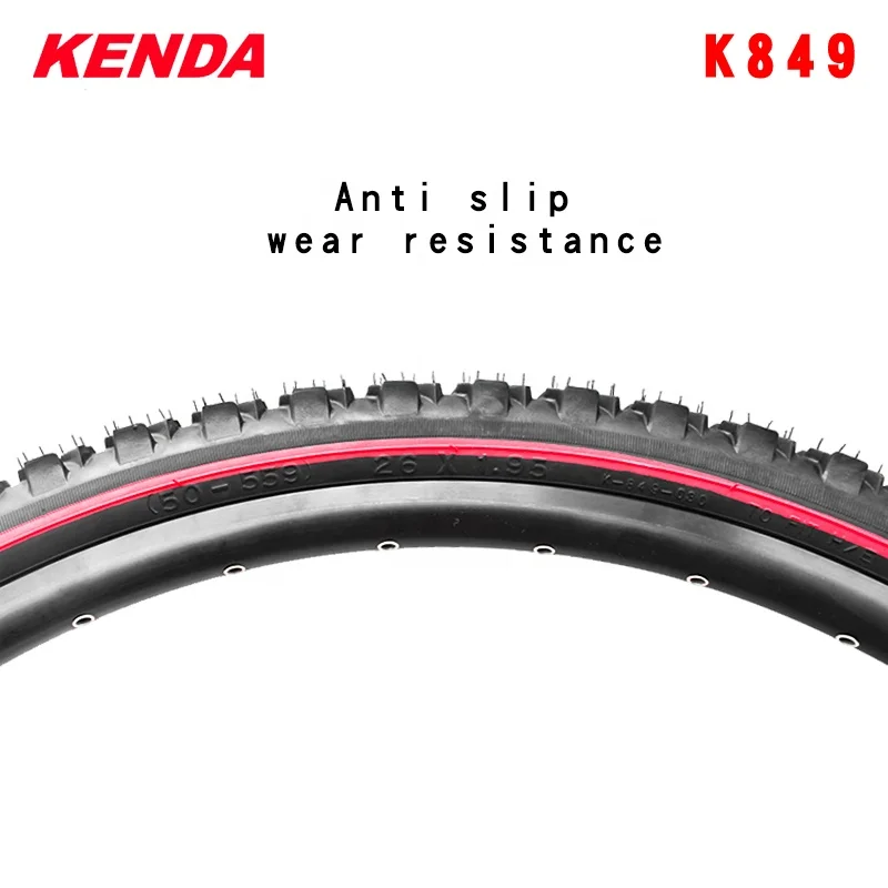 2 uds KENDA K849 24/26 pulgadas montaña MTB neumático de bicicleta BMX 24*1,95/26x1,95/2,1 negro rojo línea gruesa neumático de campo traviesa