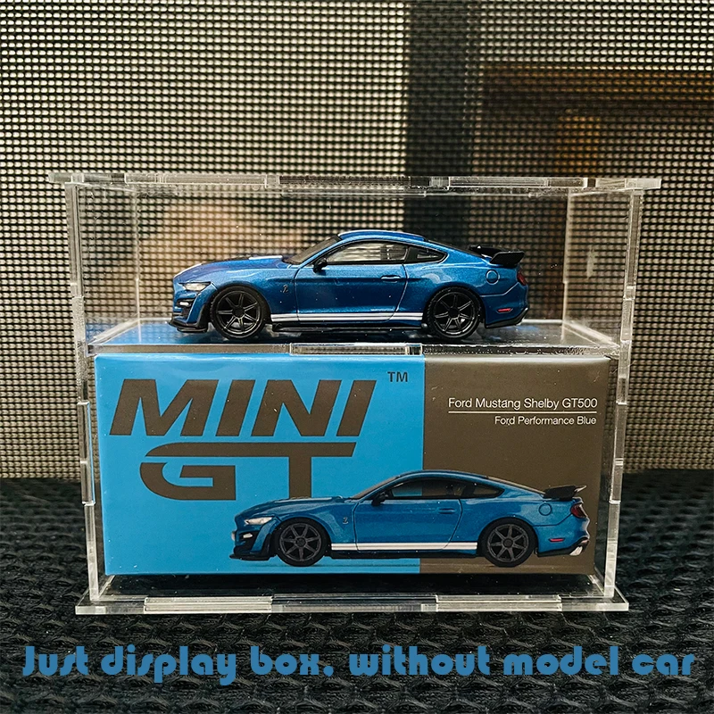 Vitrina de acrílico para coches a escala 1/64, apta para modelos MiniGT y Tomica, requiere ensamblaje, caja expositora para vehículos de juguete.