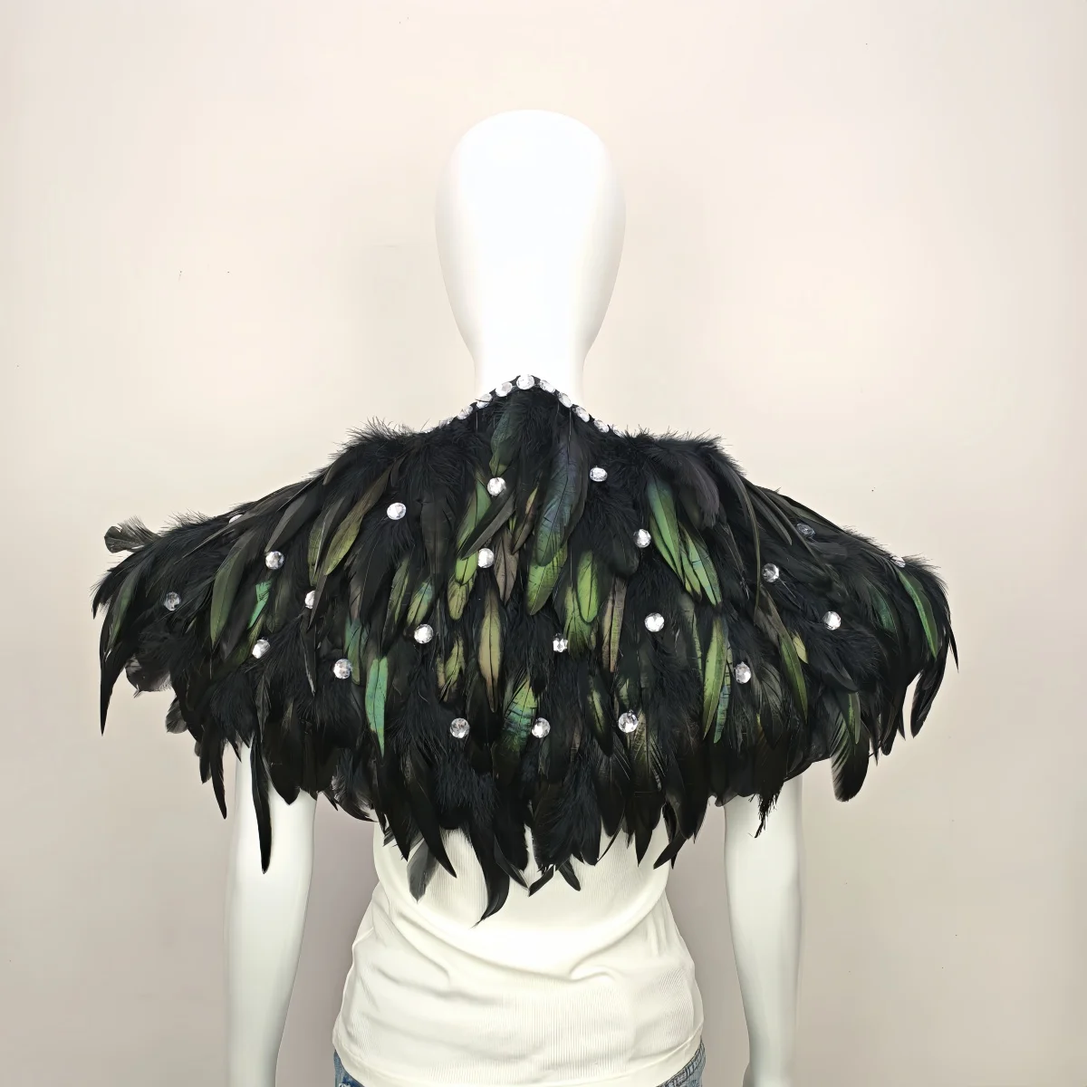 Accesorios de vestido de baile de graduación Unisex para carnaval, chal de plumas, maquillaje puesta en escena, accesorios COS, decoración de disfraz de Halloween