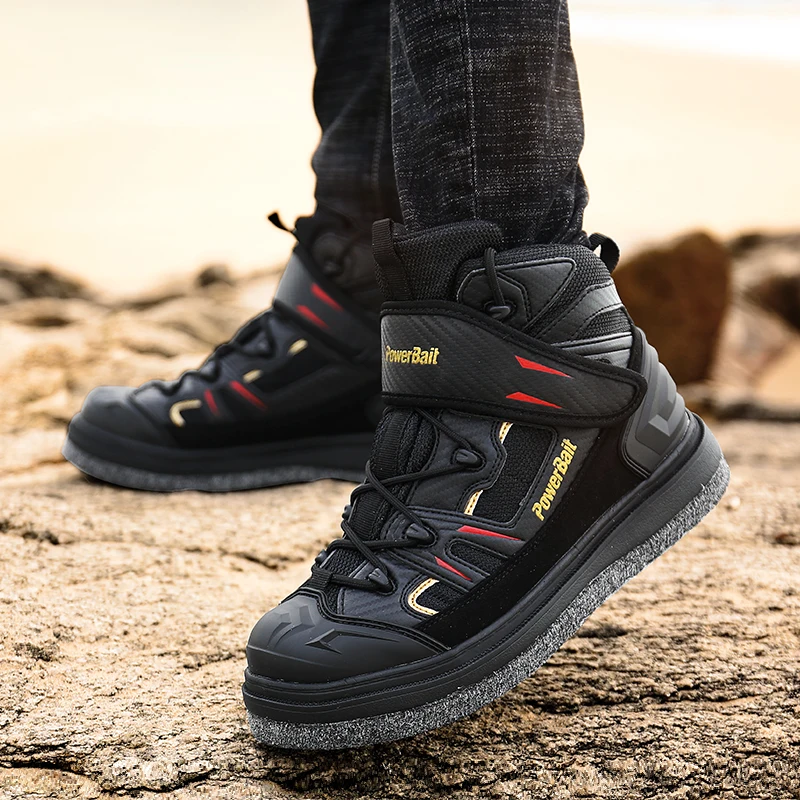 Zapatos de Pesca en Roca y Mar para Hombre, Impermeables, Antideslizantes, para Escalar Arrecifes, Transpirables, Prácticos, con Suelas de Fieltro y Tacos