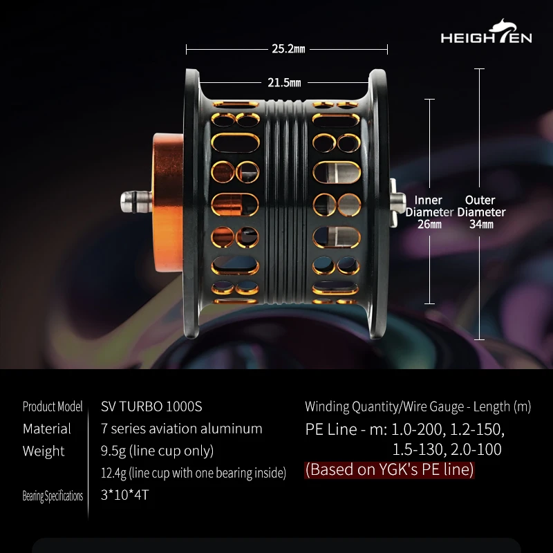 HEIGHTEN Carrete poco profundo para Daiwa Zillion Steez Ryoga Morethan, carrete de Baitcasting
