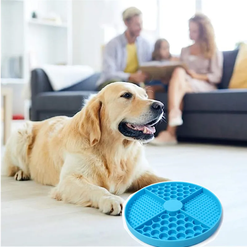 Alfombrilla de silicona para lamer para mascotas, comedero lento para gatos con ventosa, almohadilla de alimentación lenta para perros, utensilios para aliviar la ansiedad
