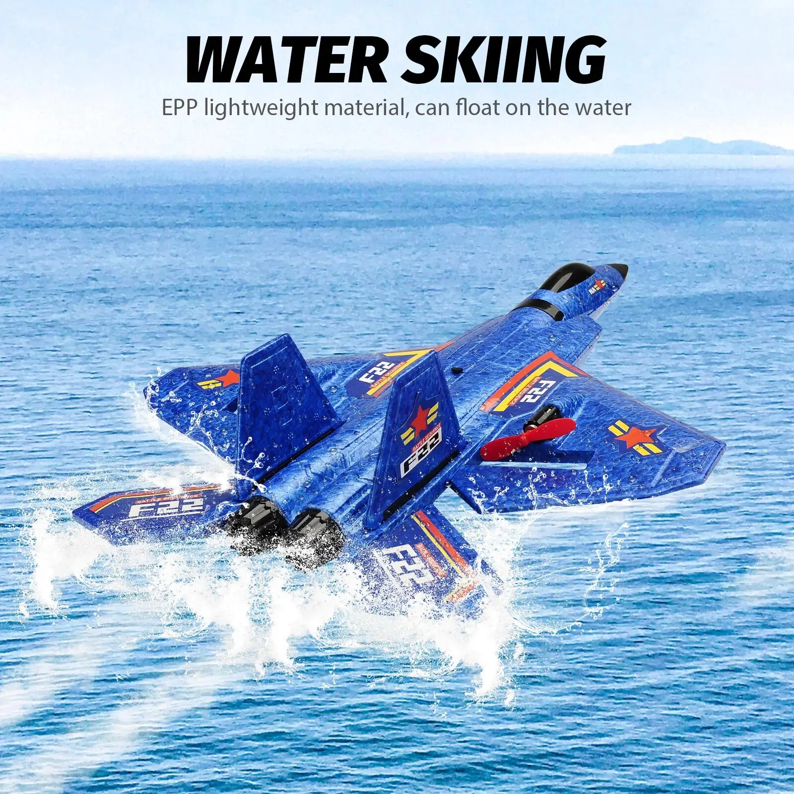 Avión a Control remoto Raptor F22 RC, planeador volador con luces LED, juguetes de avión de espuma EPP, regalos para niños, 2,4G, 2 canales