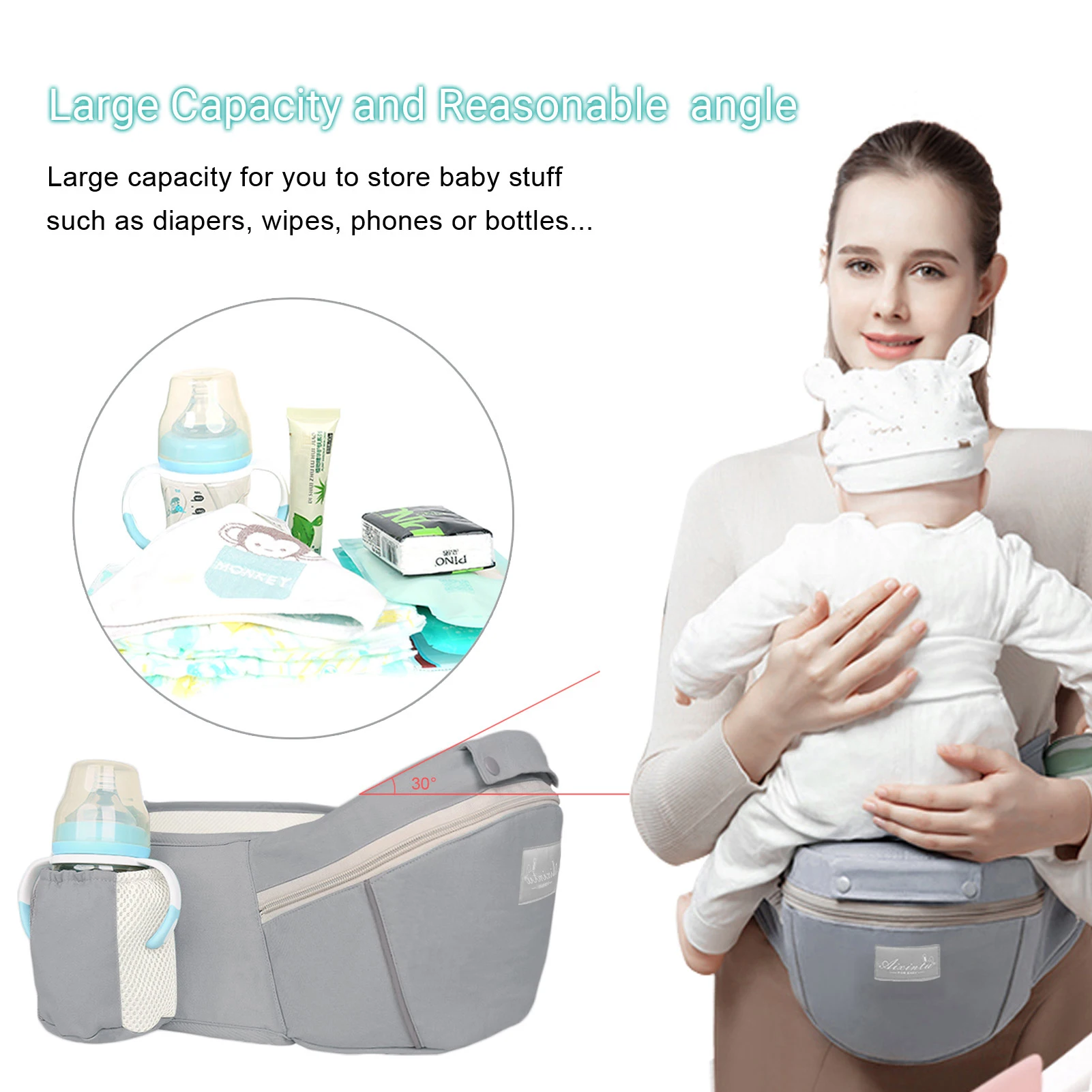 Portabebés ergonómico para bebé, taburete de cintura multifuncional para recién nacido a niño, multiusos antes y después, accesorios para bolsa de canguro