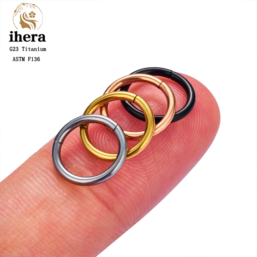 10/50PCS Anillo de Nariz de Titanio G23 para Mujer, Joyería de Piercing, Aro Redondo para Oreja 16/18/20G, Joyería Corporal para Tragus, Cartílago y Hélix