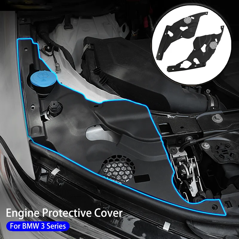 Cubierta protectora del compartimento del motor del coche para BMW Serie 3 G20 2020-2025, accesorios de decoración de modificación de faros a prueba de polvo