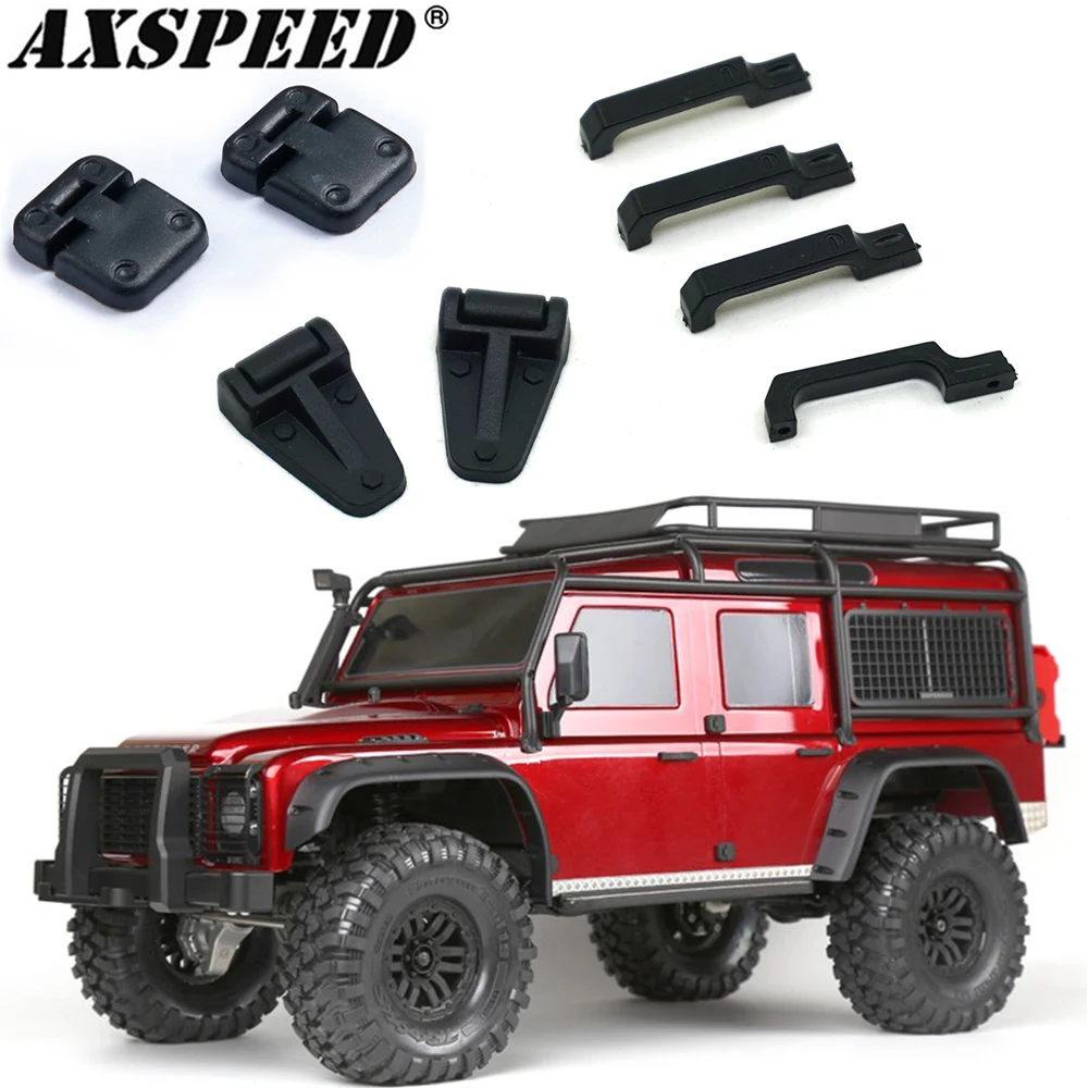 AXSPEED-manijas de puerta para coche teledirigido, cubierta de luz de rejilla para 1/10 RC Crawler T4 TRX TRX4 Defender D90, piezas