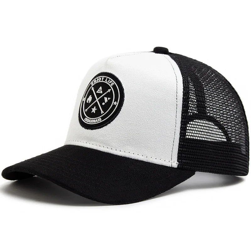 Gorra de béisbol de malla para las cuatro estaciones, moda informal para hombres y mujeres, transpirable, con icono de letras, gorras de camionero de HipHop Unisex, sombrero para deportes al aire libre para papá