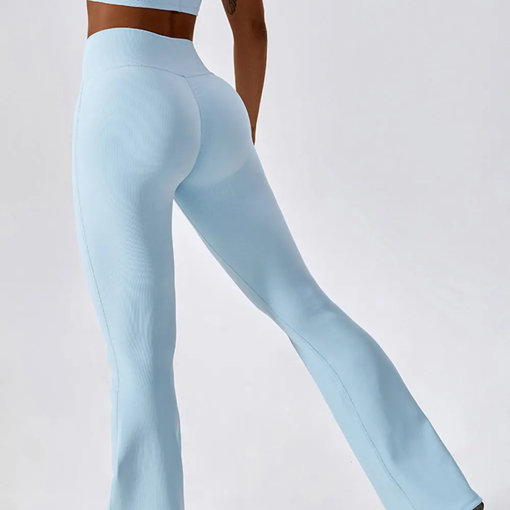 Mallas acampanadas, pantalones de Yoga para mujer, pantalones de pierna ancha de cintura alta, entrenamiento de gimnasio para mujer, pantalones deportivos acampanados, pantalones de baile latino