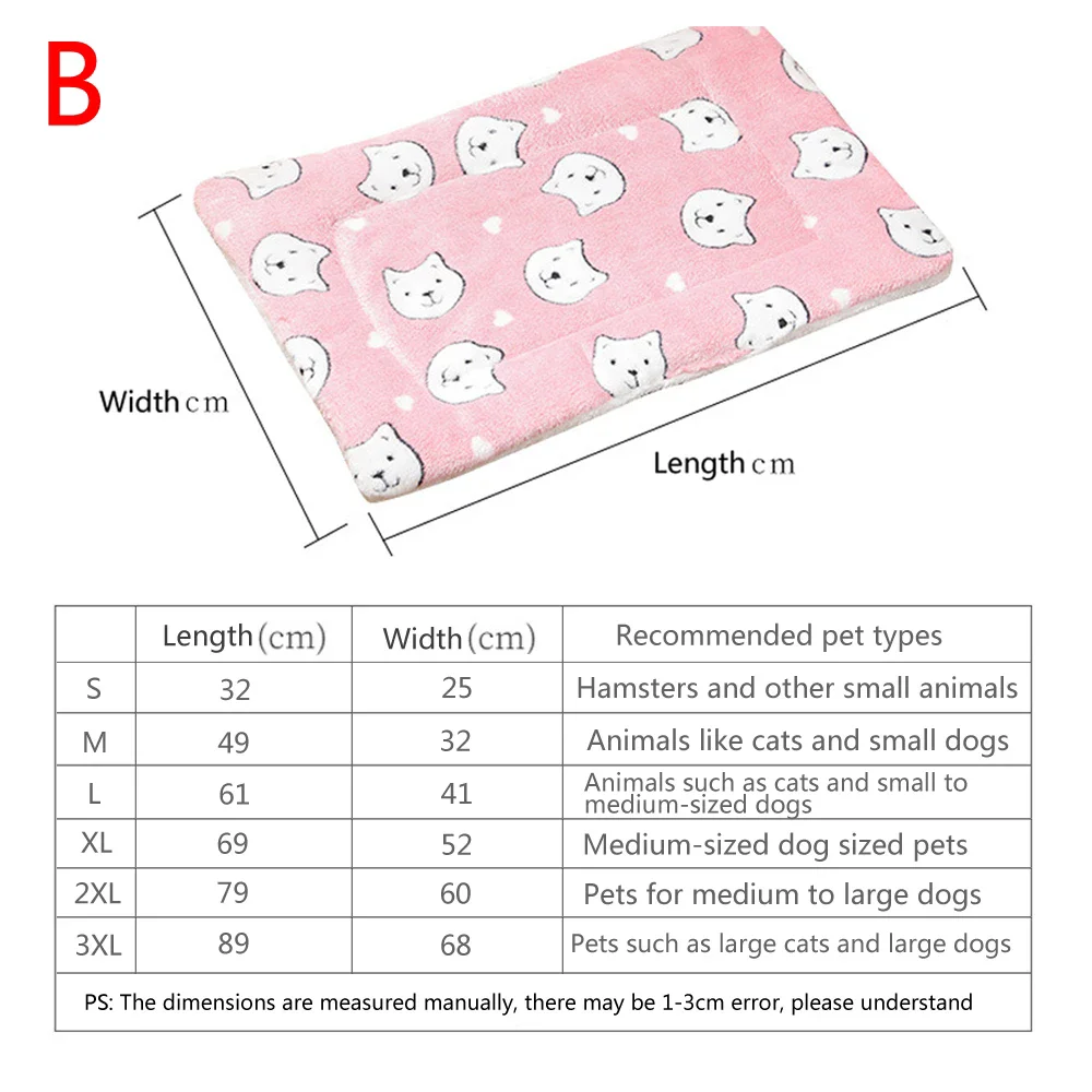 Estera de franela para mascotas, cama para perros y gatos, estera gruesa para dormir, manta para perros, estera para cachorros, gatitos, cama para perros pequeños y grandes