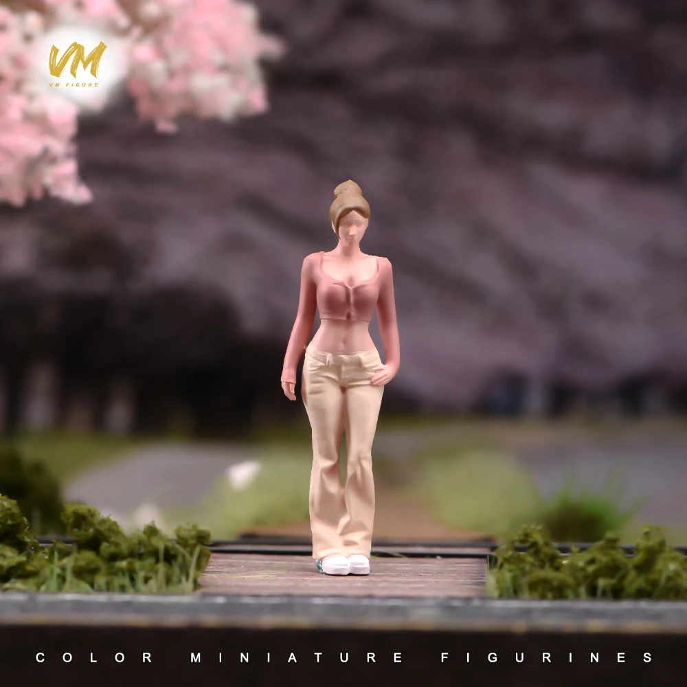 Figura Pintada en Miniatura 1/64, Chica Bonita en Bikini, Escena de Paisajismo Urbano, Accesorios para Modelos de Vehículos, Decoración, Muñeca