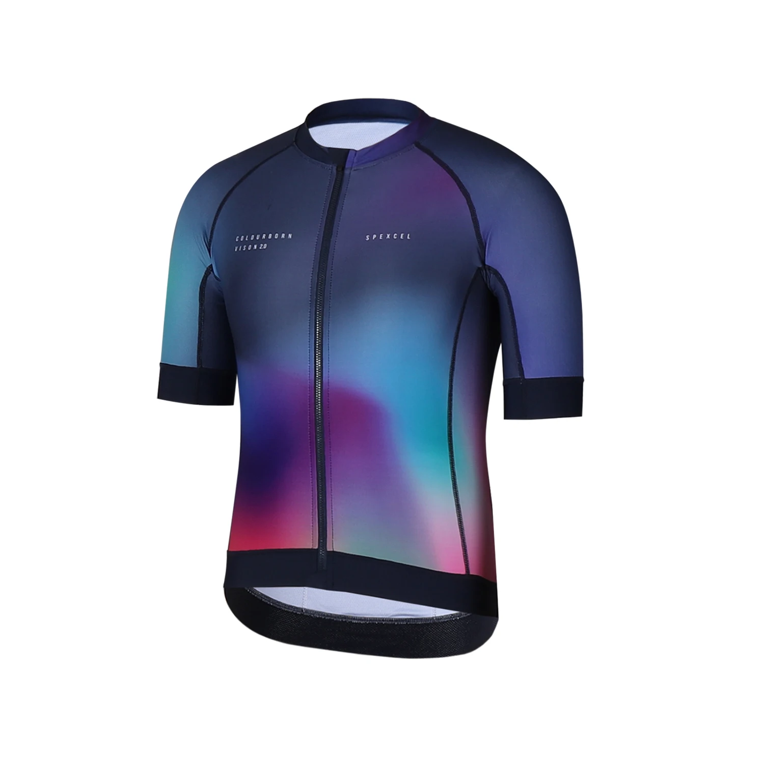 SPEXCEL-Jersey de Ciclismo de manga corta para hombre y mujer, tejido ligero, color morado, Aero Race Fit Colourburn vision 2022, 2,0