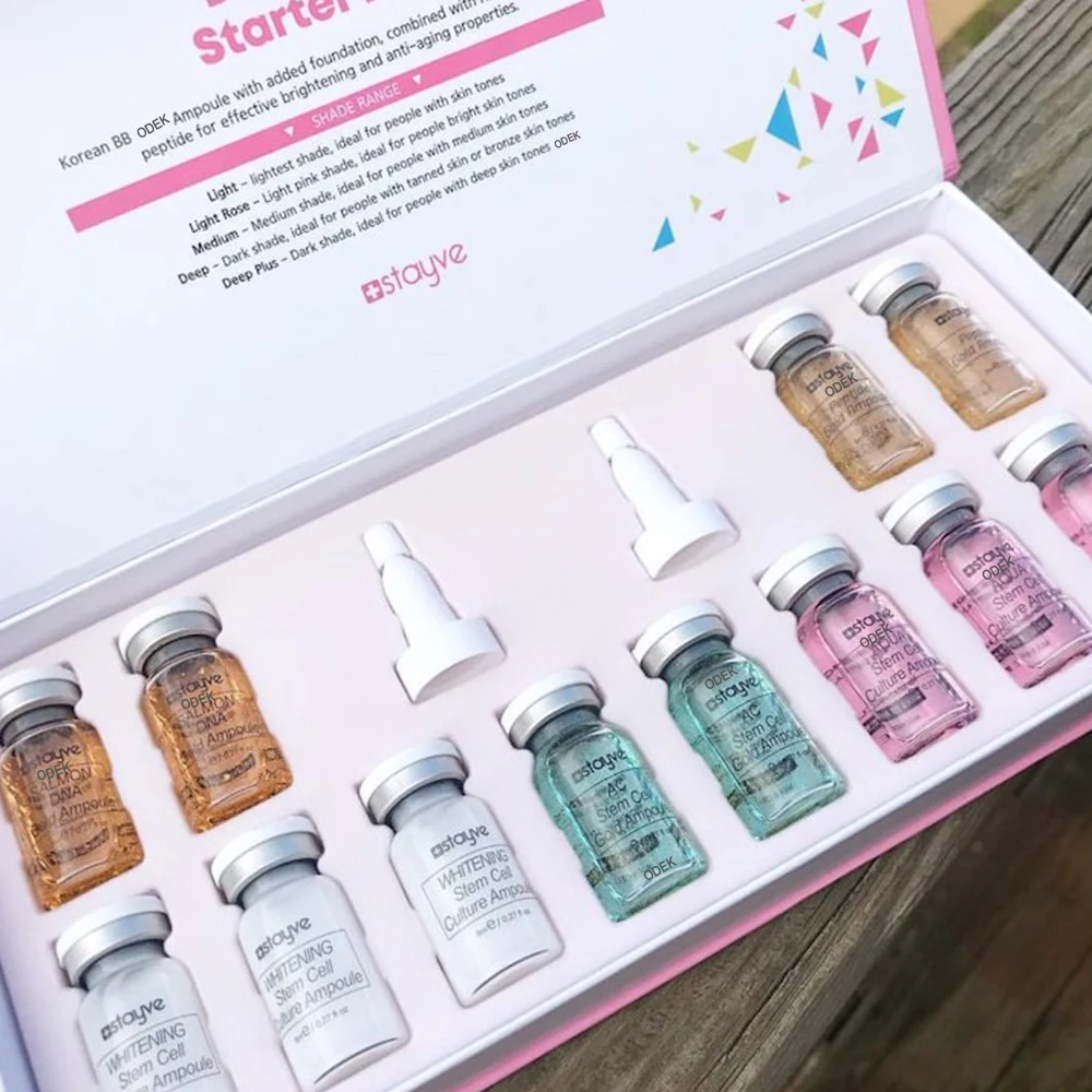Kit de Inicio Stayve 8ml BB Cream Glow Booster Serum con ADN de Salmón Natural para Blanquear, Hidratar y Cuidar la Piel