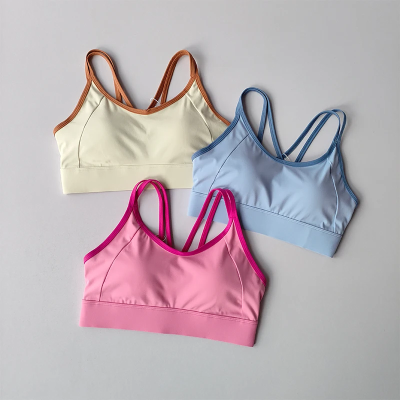 Sujetador deportivo para mujer, Top Push Up Fitness fijo con almohadilla, sujetador de Yoga, ropa interior, Tops deportivos, sujetadores para actividades, chaleco para correr, ropa de gimnasio