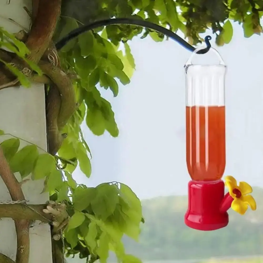 Comederos de colibrí de plástico transparente, alimentadores de pájaros colgantes extraíbles con cables colgantes, suministros de jardín al aire libre