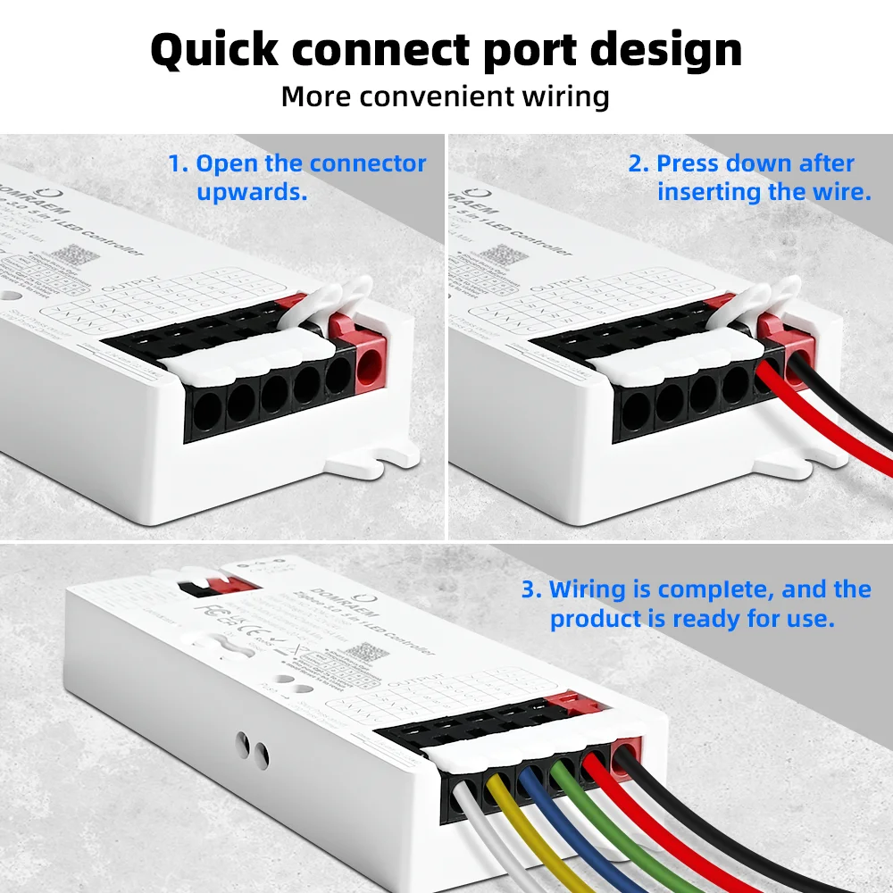 DOMRAEM Zigbee 3.0, controlador de tiras LED 5 en 1, regulador de intensidad, CCT, RGB, RGBW, RGBCCT, PWM, compatible con la aplicación HU*E SmartThings y control por voz, 20 A máx.