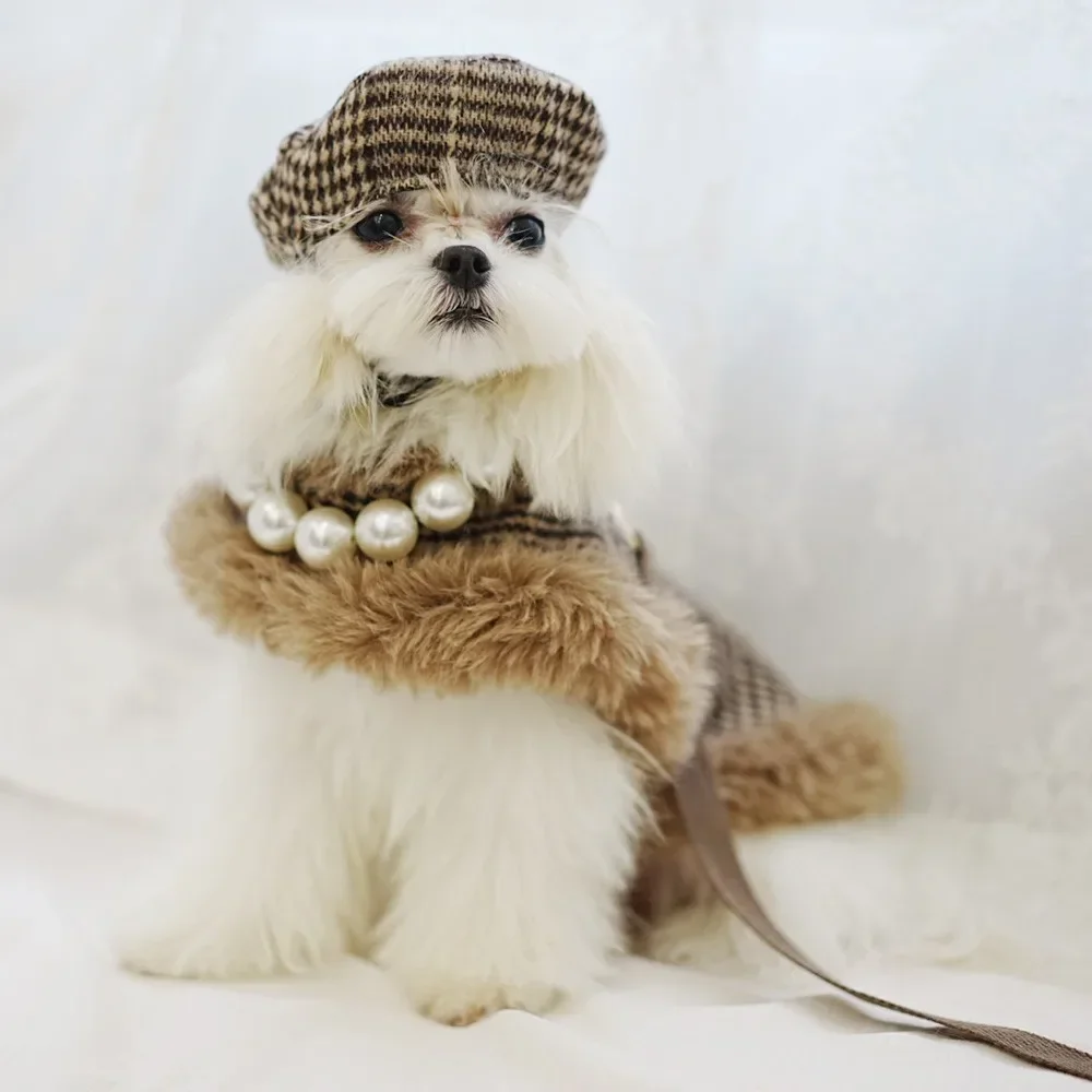 Capa de Navidad para perro, Abrigo a cuadros para perro, Capa para mascota, Capa de felpa para mascota, Capa para perro, Correa de tracción para gato, Ropa de diseño para perro, Ropa para mascota