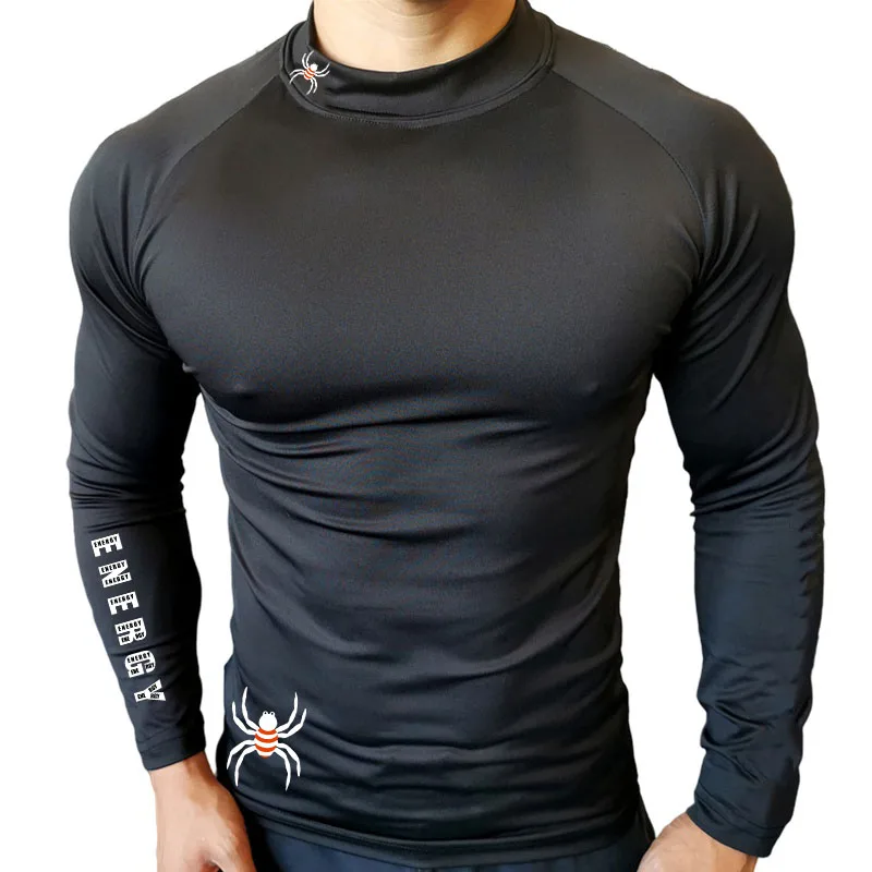 Camiseta para correr para hombre, camisa de compresión de manga larga, Top deportivo para gimnasio, entrenamiento, ropa transpirable de secado rápido para culturismo y Fitness