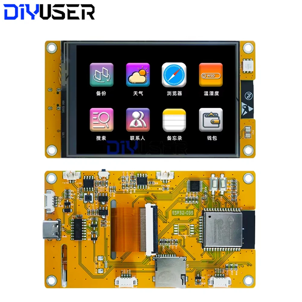 Placa de Desarrollo ESP32 LVGL WIFI y Bluetooth, Pantalla Táctil Inteligente de 3.5 Pulgadas 240*320, Módulo LCD TFT de 3.5 Pulgadas