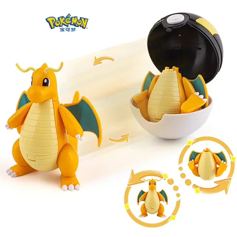 Juguetes originales de la colección Pokémon Elf Ball, figuras de los monstruos de bolsillo, modelo Pikachu, Gengar, Elf Ball, Dragonite, Snorlax, Lapras.