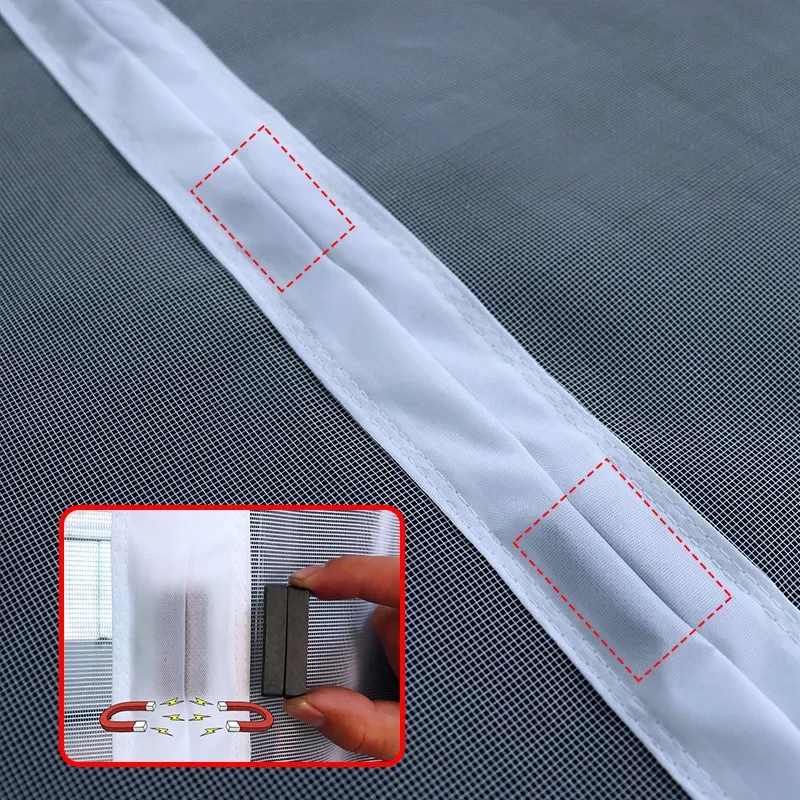 Mosquitera magnética para puerta, cortina de malla Invisible con cierre automático para cocina, sala de estar interior