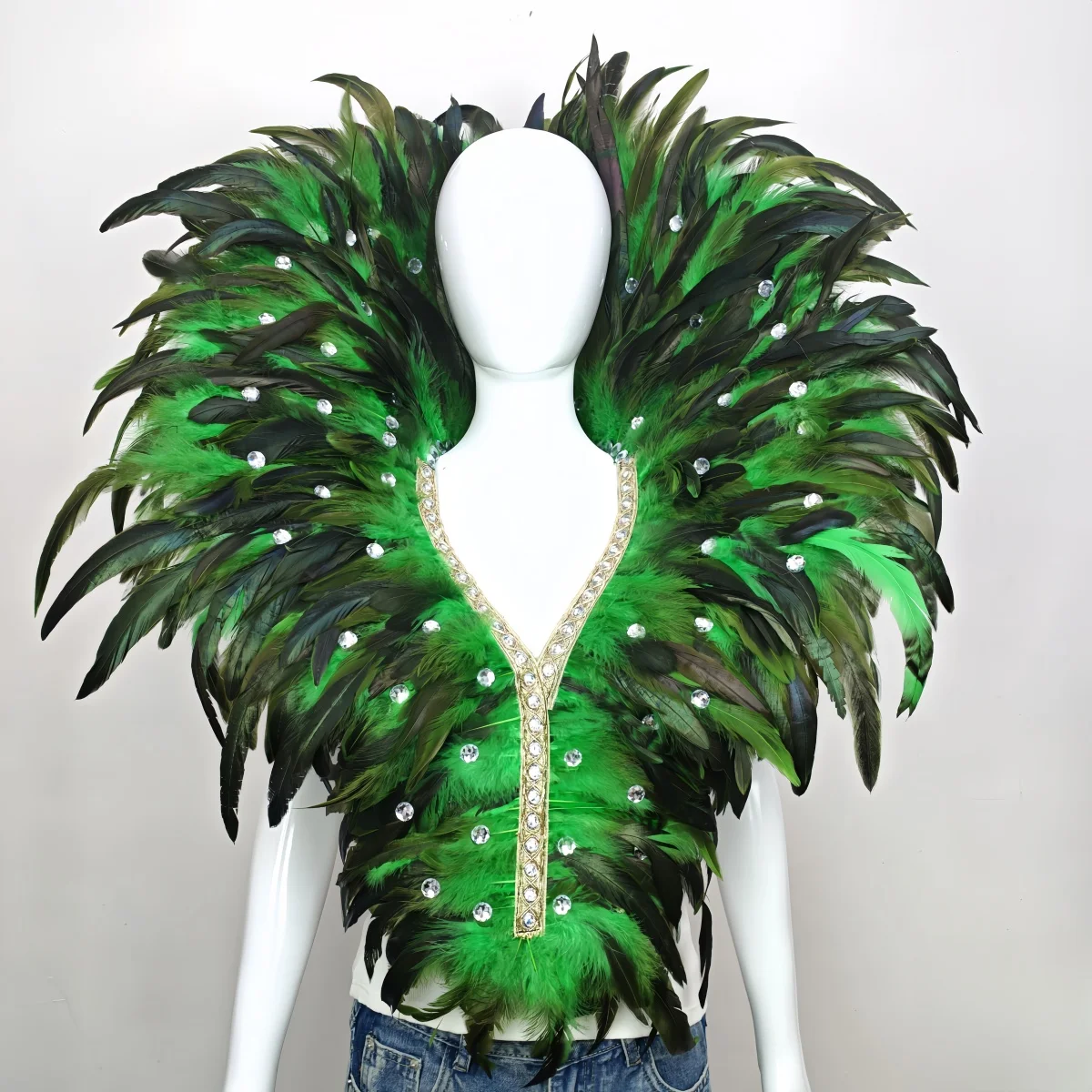 Accesorios de vestido de baile de graduación Unisex para carnaval, chal de plumas, maquillaje puesta en escena, accesorios COS, decoración de disfraz de Halloween