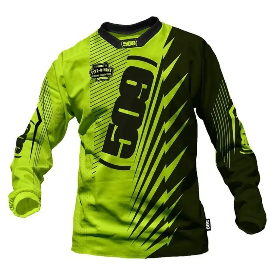 Deportes de carretera verano al aire libre cuesta abajo bicicleta de montaña de manga larga absorbente de humedad uniforme superior camisa de ciclismo para hombres