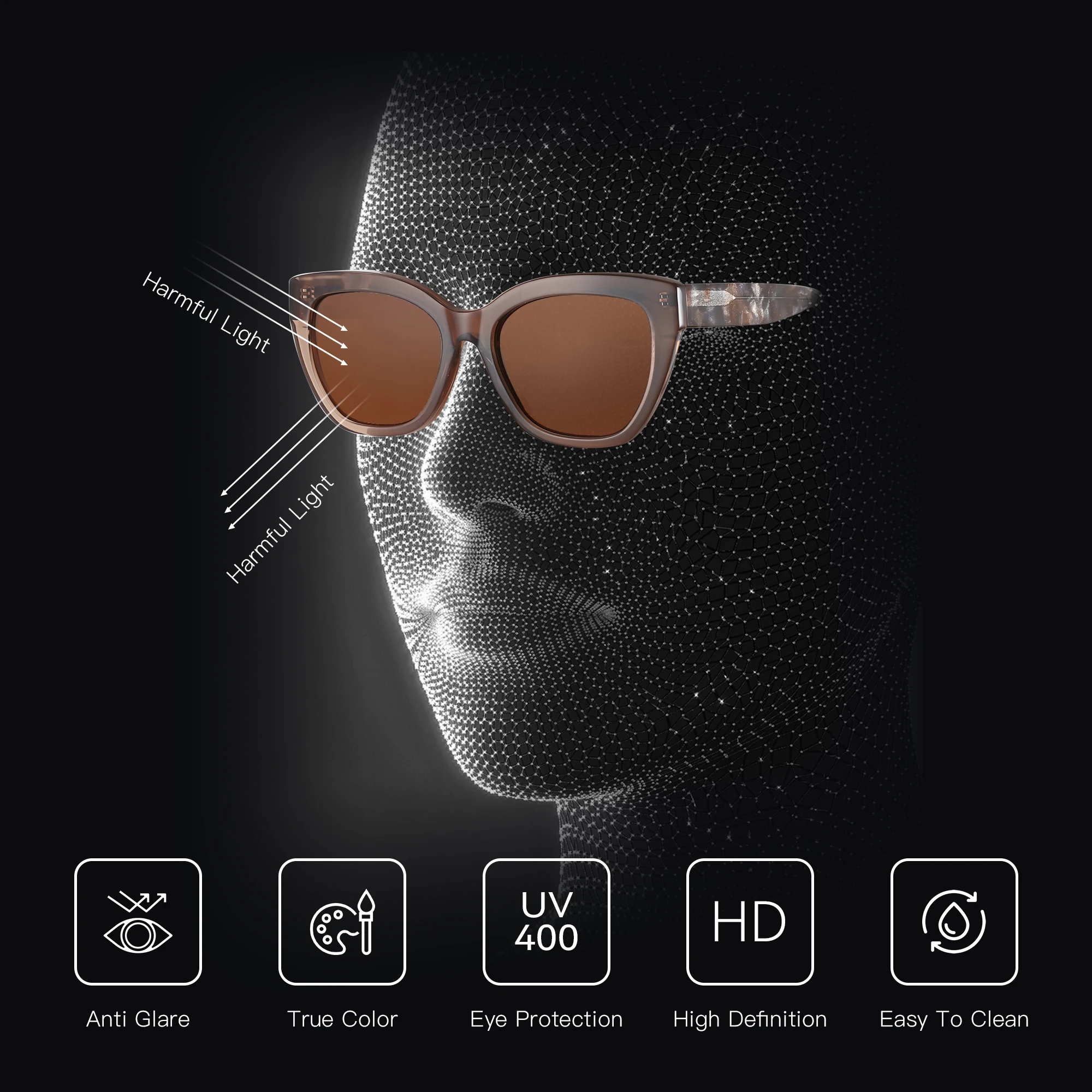 Gafas de Sol Polarizadas ZENOTTIC 2026 Butterfly para Mujer, Montura Gruesa, Protección UV400, Gafas de Sol de Acetato, Moda y Compras