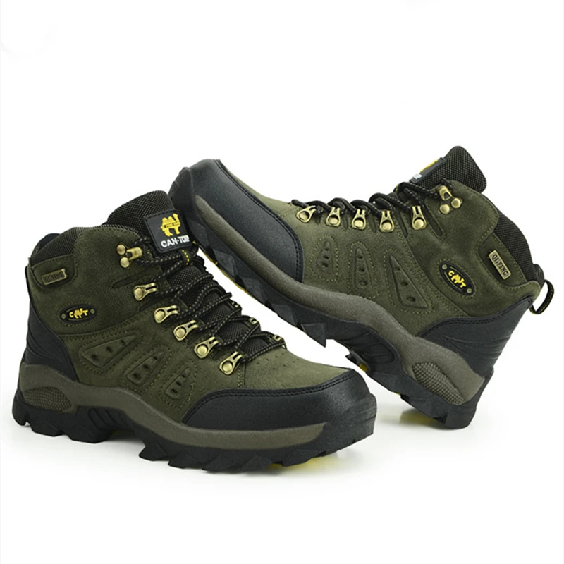 Botas de senderismo de talla grande 48 para hombre, calzado antideslizante de piel cálida para exteriores, calzado de moda para mujer, botines de trabajo al aire libre para verano e invierno