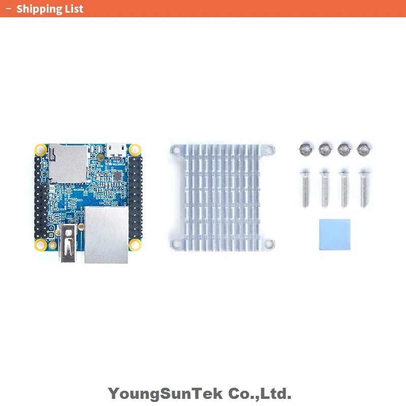 NanoPi Neo v1.4 (512M) y Disipador de Calor, YoungSunTek Allwinner H3 Quad Cortex-A7, 1.2GHz, OpenWRT, Ubuntu Linux, Armbian, DietPi, Kali
