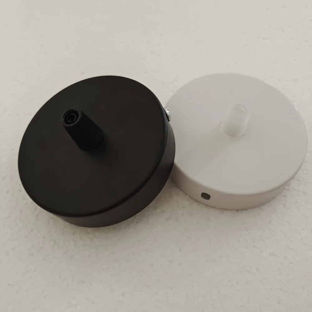 Metal DIY 10/12/15/20cm 25cm placa de techo blanco y negro aplique de pared montaje Base LED lámpara colgante Vintage Base de disco dosel de techo