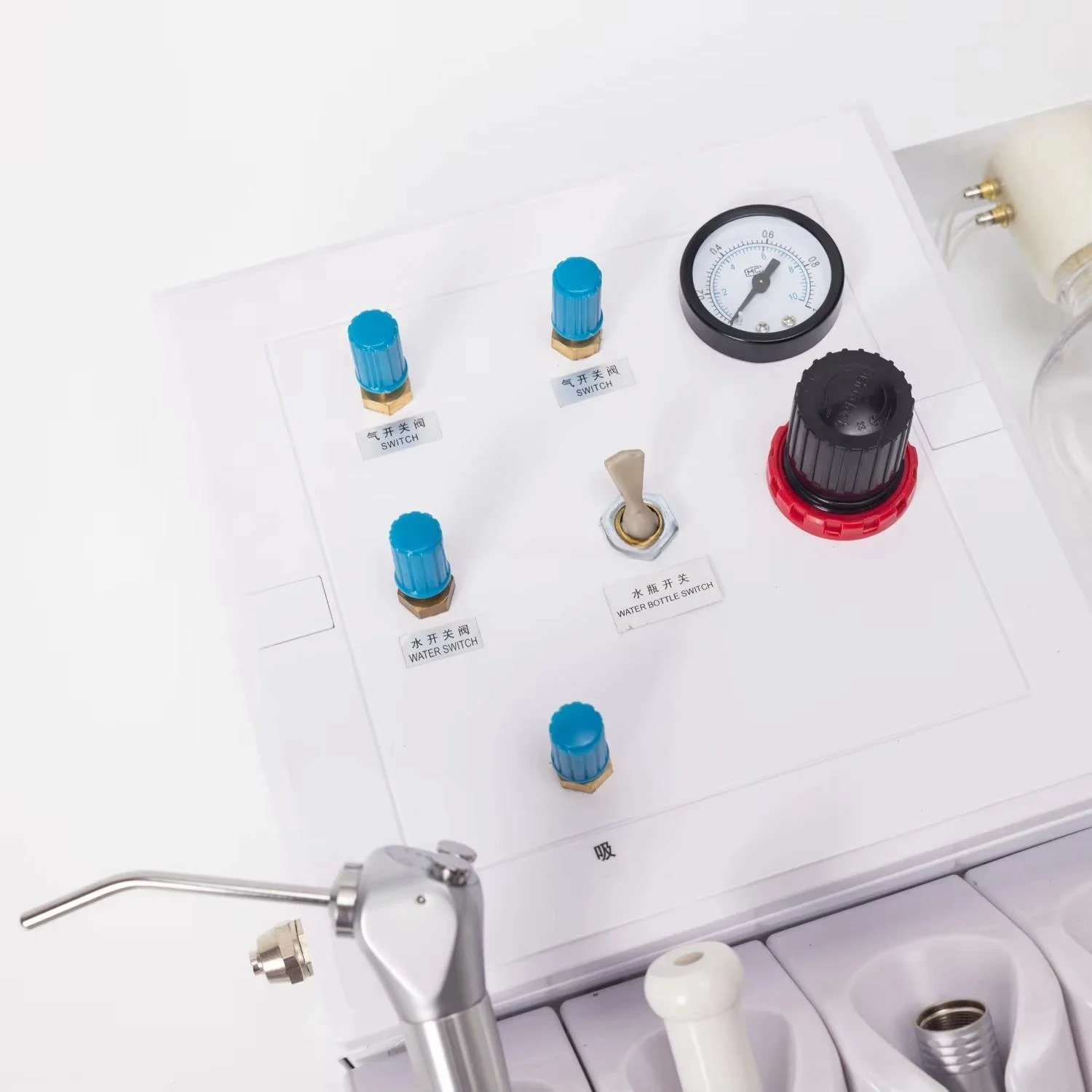 Unidad de turbina Dental JUMTOP con tubo de succión de Saliva, pieza de mano con jeringa de 3 vías, funciona con compresor de aire