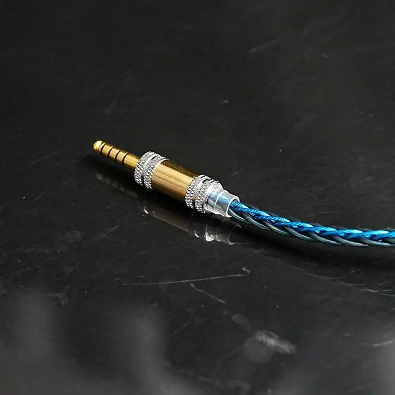 XINHS-Cable de auriculares Enchapado en plata, conector Coaxial blindado de cobre y cristal individual, H06 8N