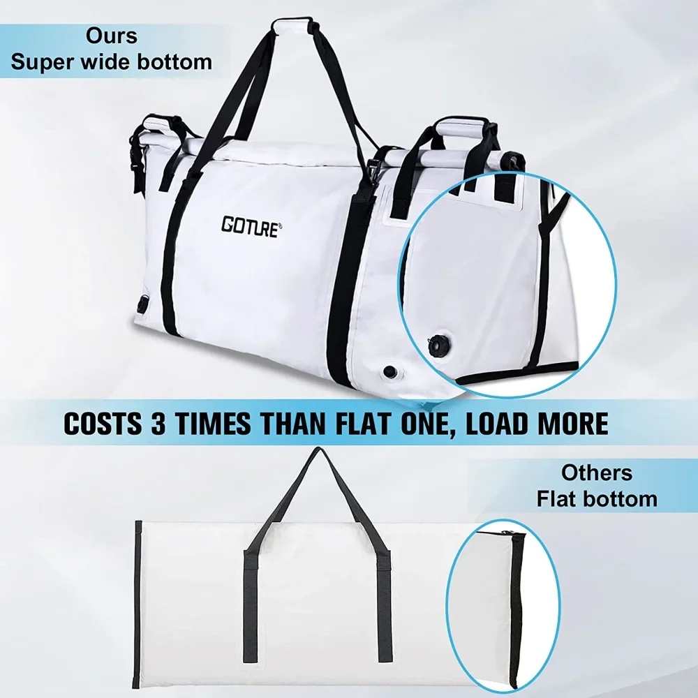 Goture-bolsa enfriadora de pesca con aislamiento, bolsa de congelador Marina impermeable, bolsa de transporte portátil para pesca en barco