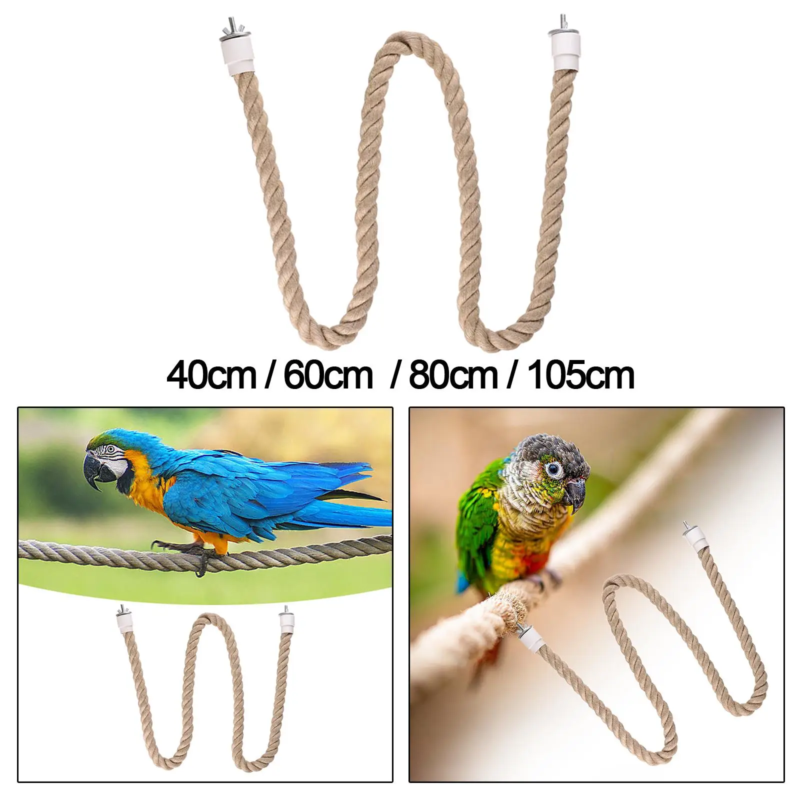 Soporte de percha para pájaros, suministros para pájaros, juguete elástico para pájaros, cuerda de escalada para loros, periquitos, piñones, Color primario